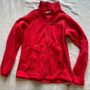 Columbia red fleece jacket size small